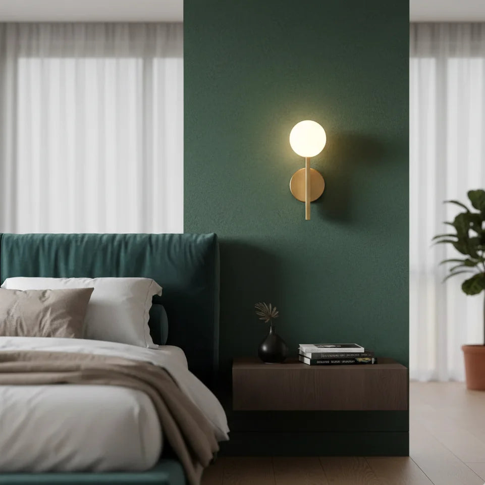 Nordic LED Wall Lamp with Copper Finish