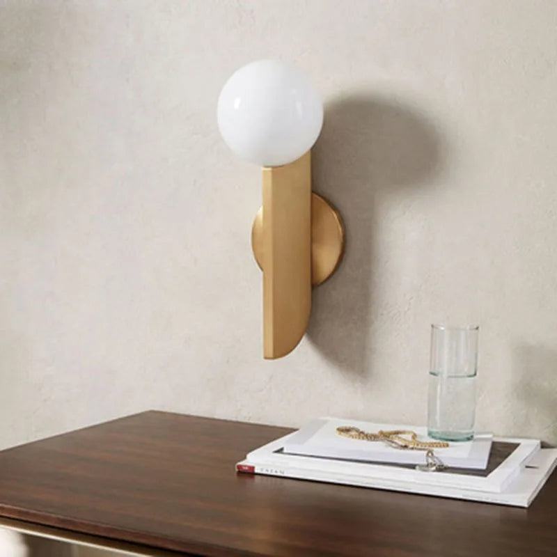 Nordic LED Wall Lamp with Copper Finish
